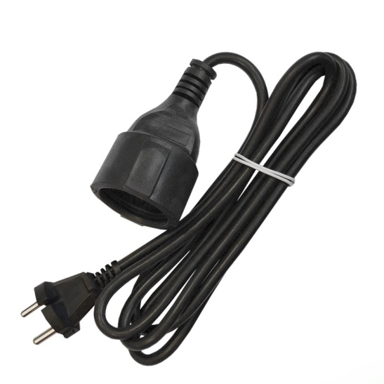 Удлинитель-шнур DOMTOK (2338) 1 место 2м черный 10А 2200Вт IP54 ПВС 2*1 