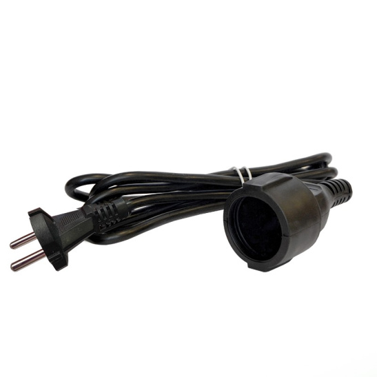 Удлинитель-шнур DOMTOK (2338) 1 место 2м черный 10А 2200Вт IP54 ПВС 2*1 