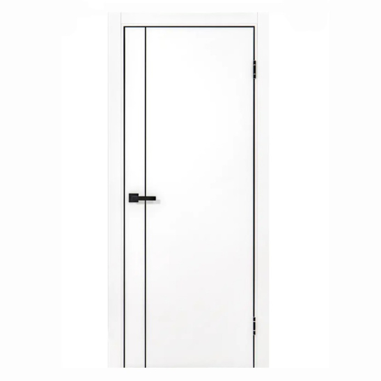 Дверное полотно "ЛАЙН МОЛДИНГ 5" ДГ 800 мм, ПВХ-пленка/белый эмалит, "ВДК", г. Владимир, (с защелкой)