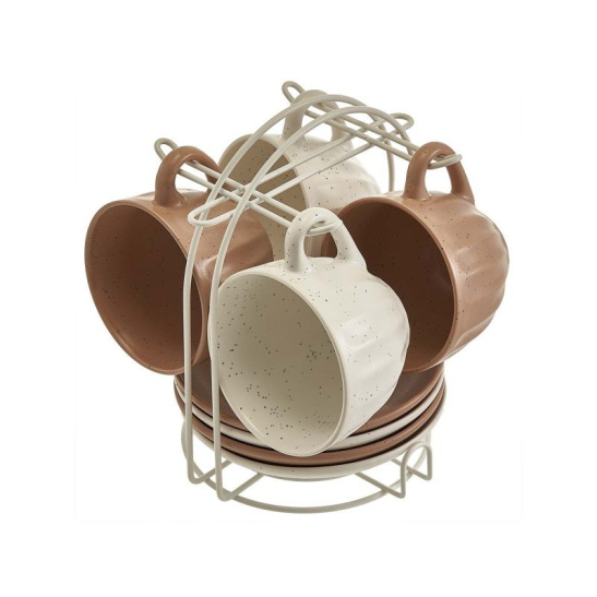 Чайный набор 8 предметов (240 мл) Ф11-060К/8 "Latte" на металлической подставке