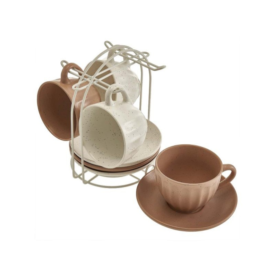 Чайный набор 8 предметов (240 мл) Ф11-060К/8 "Latte" на металлической подставке