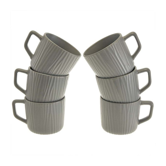 Набор кружек 6 предметов (300 мл) "Barista" Ф11-098L/6 в цветной коробке, серый