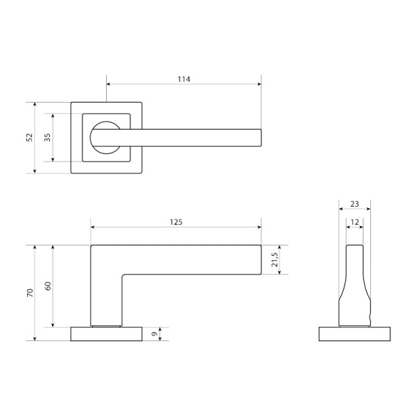 Ручка дверная Р 71 BL матовый черный СТАНДАРТ, Китай