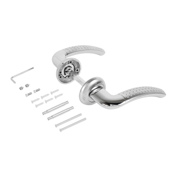 Ручка дверная Р 26 SN/CP  мат.хром/хром СТАНДАРТ, Китай