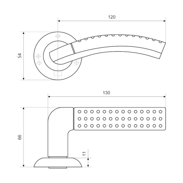 Ручка дверная Р 26 SN/CP  мат.хром/хром СТАНДАРТ, Китай