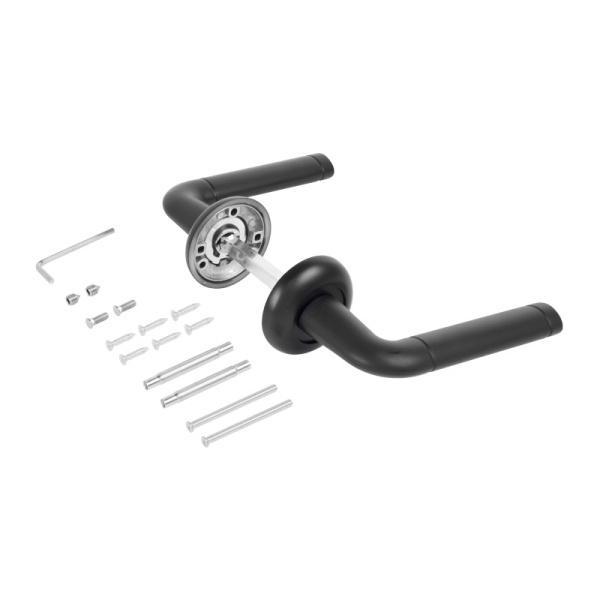 Ручка дверная Р 28 BL матовый черный СТАНДАРТ, Китай