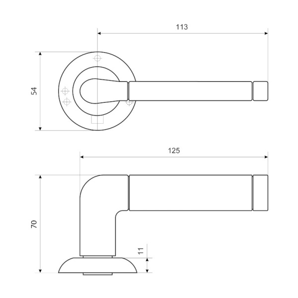 Ручка дверная Р 28 SN/CP  мат.хром/хром СТАНДАРТ, Китай