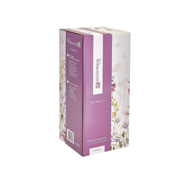 Набор кружек 4 предмета (350 мл) "Natural coffee" Ф11-054L/4 на металлической подставке