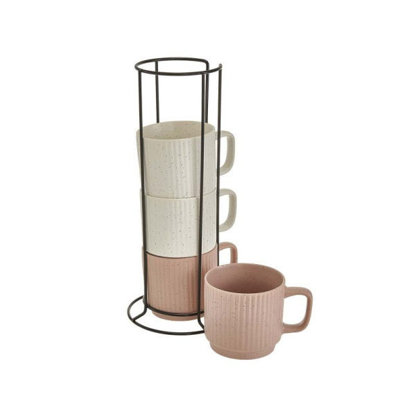 Набор кружек 4 предмета (320 мл) "Trendy" Ф11-057L/4 на металлической подставке