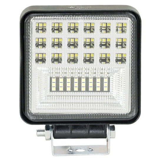 Фара светодиодная (12/24В.) ("ALED140") квадратная, КОМБИНИРОВАННЫЙ СВЕТ (направленный 30° + рассеянный 60°), пылевлагозащита IP67, алюмин. корпус, OFF-Road ("AIRLINE")