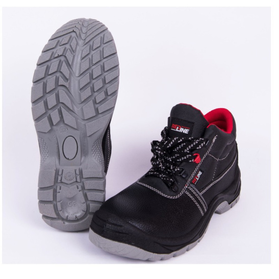 Ботинки мужские "Редлайн" ПУ р.40 цв.черный/красный арт.ЛБ-МП