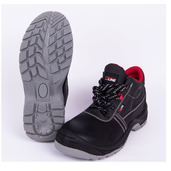 Ботинки мужские "Редлайн" ПУ, МП р.43 цв.черный/красный арт.ЛБ- МП/1