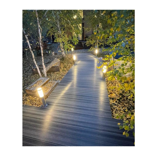 Террасная доска МПК 140*25*3000 мм, тиснение ясень/вельвет, цвет Графит, Мастодек