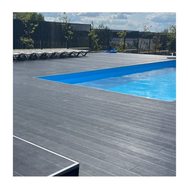 Террасная доска МПК 140*25*4000 мм, тиснение ясень/вельвет, цвет Графит, Мастодек