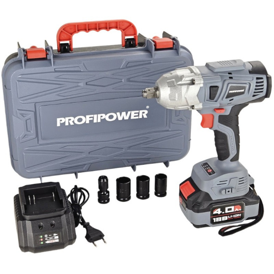 Гайковерт ударный аккумуляторный бесщеточный PROFIPOWER DWDTW-20V/4А/ч,600Нм,  E0105/E0105M1