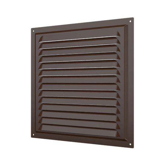 Решетка вентиляционная 250x250 мм, вытяжная, коричневая, ERA 2525МЭ Brown металл эмаль коричневая, Россия