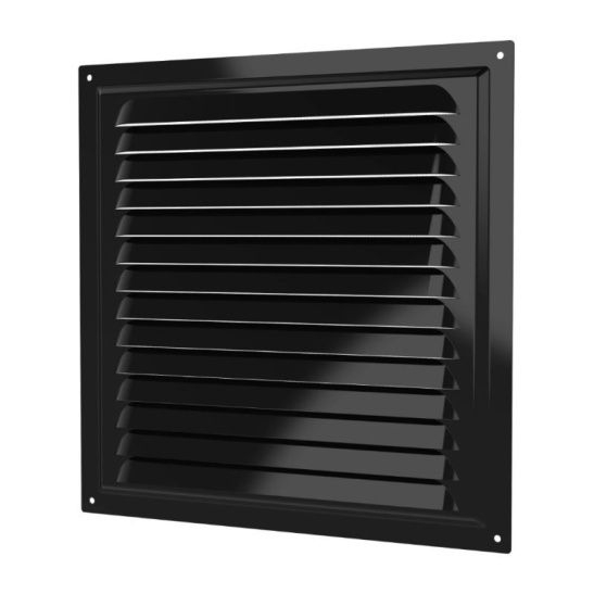 Решетка вентиляционная 250x250 мм, вытяжная, черная, ERA 2525МЭ Black металл эмаль черная, Россия