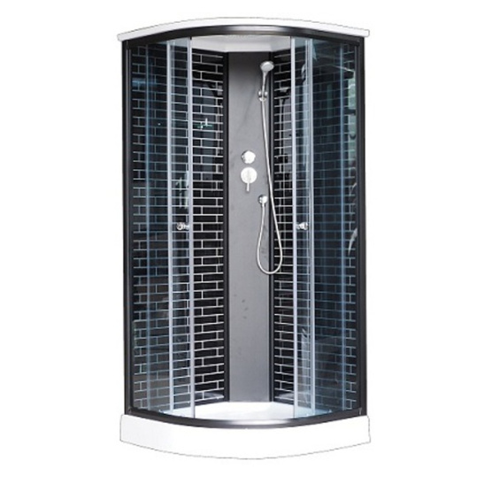 Душевая кабина 900x900x2150 мм, Дана ДАНА-21К, рисунок "кирпич черный", Китай