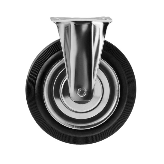 Колесо промышленное неповоротное FC250\FC85 (черная резина, диаметр 250 мм.)