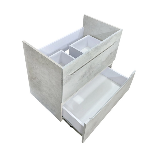 Комплект "Florena 80 напольная (арт. CS00105571)" (тумба+умывальник Monte Neo 80) 810x810x470 мм, пленка ПВХ, светлый бетон 