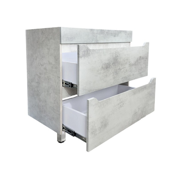 Комплект "Florena 80 напольная (арт. CS00105571)" (тумба+умывальник Monte Neo 80) 810x810x470 мм, пленка ПВХ, светлый бетон 