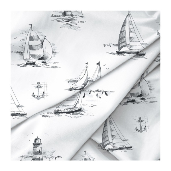 Простыня "Verossa" 220*240см тк.сатин."Regatta gray" 921404