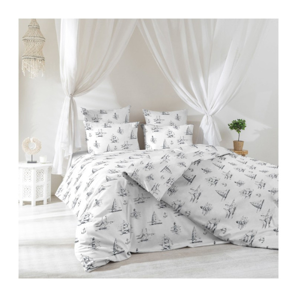 Простыня "Verossa" 220*240см тк.сатин."Regatta gray" 921404