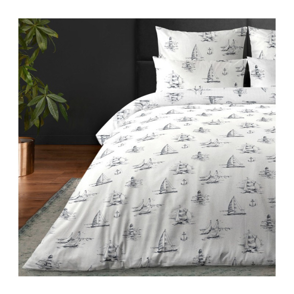 Простыня "Verossa" 220*240см тк.сатин."Regatta gray" 921404