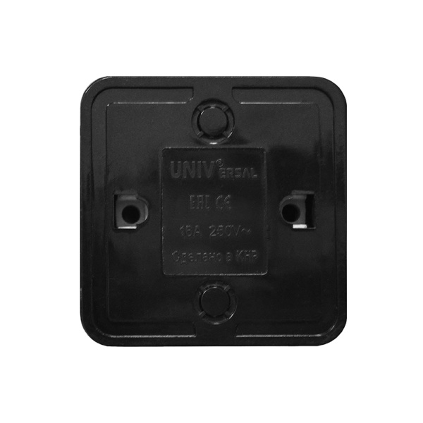 Розетка "ОЛИМП" (2224) 1-ая черная УНИВЕРСАЛ 