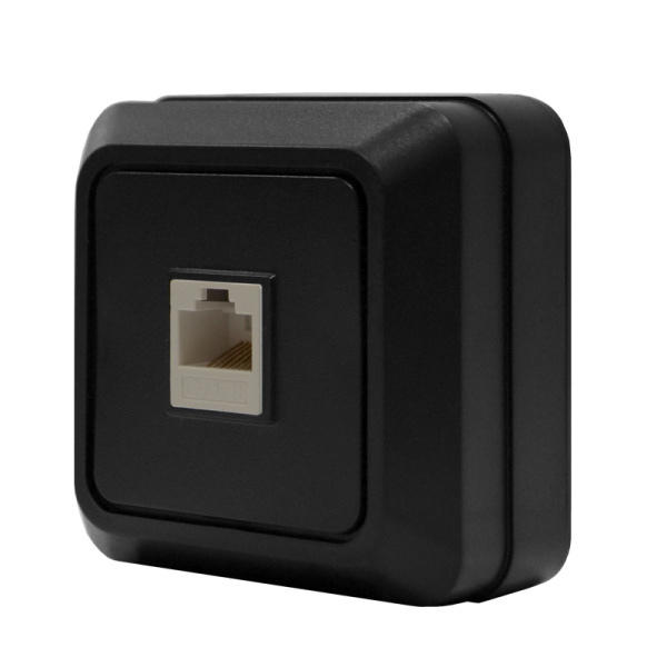 Розетка "ОЛИМП" (2226) 1-ая компьютерная RJ45 черная УНИВЕРСАЛ 