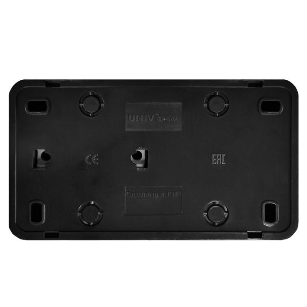 Блок "ОЛИМП" (7946810) (Выкл 2КЛ и розетка 1-ая з/к) черный УНИВЕРСАЛ 