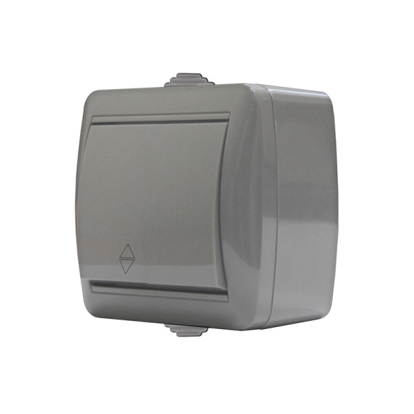 Выключатель "КЛИО" (K2230-Gr) 1КЛ проходной серый УНИВЕРСАЛ 