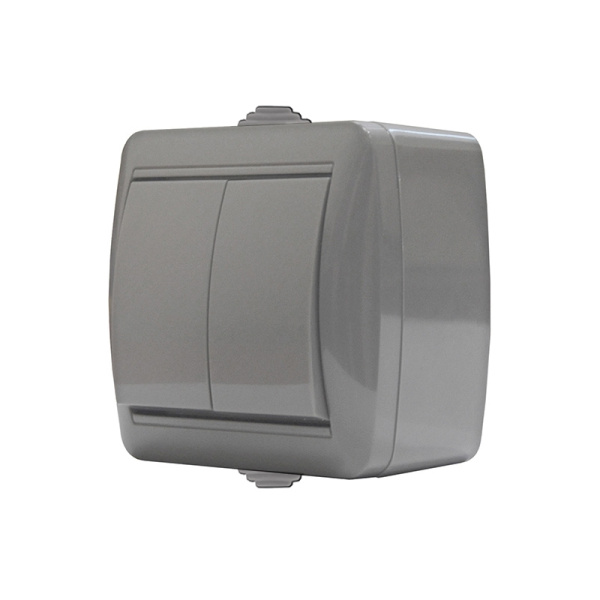 Выключатель "КЛИО" (K2223-Gr) 2КЛ серый УНИВЕРСАЛ 