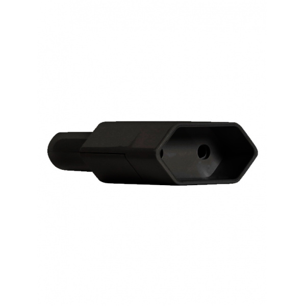 Штепсельное гнездо UNIVersal (А1040) плоское с ушком черное 6А 250В (еврослот) 