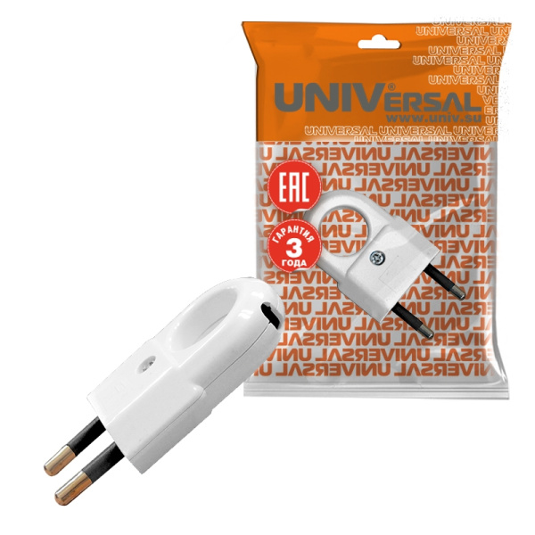 Вилка UNIVersal (А103) плоская с ушком белая 6А 