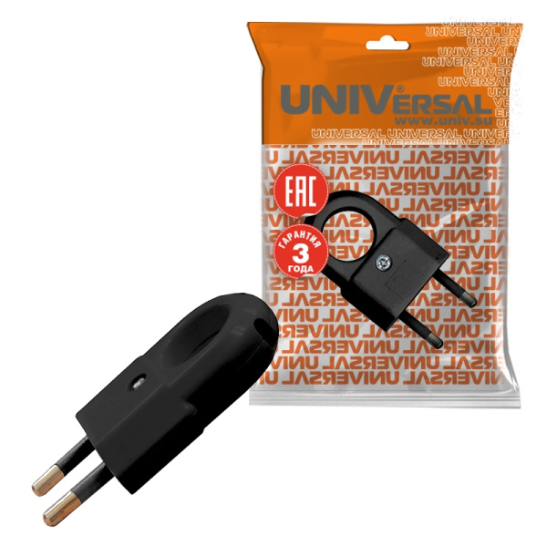Вилка UNIVersal (А1030) плоская с ушком черная 6А