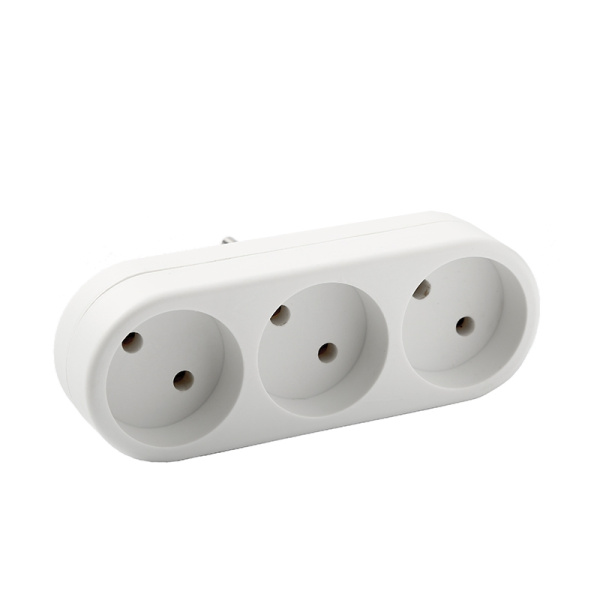 Разветвитель DOMTOK (2655) 3 места плоский белый 10А 2200Вт 
