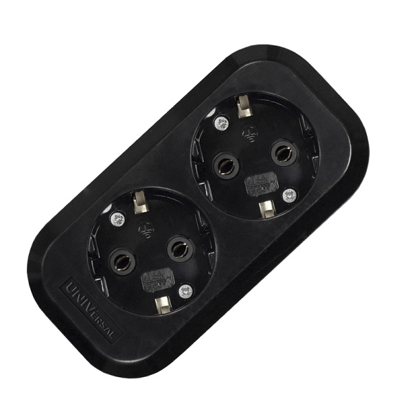 Колодка UNIVersal (1303) 2 места З/К черная