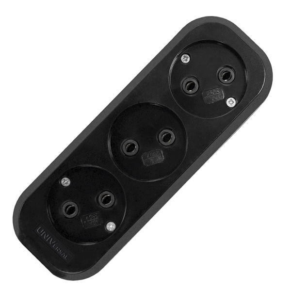 Колодка UNIVersal (1305) 3 места черная