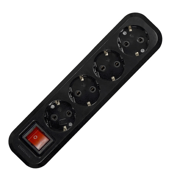 Колодка UNIVersal (1403) 4 места З/К выкл. черная