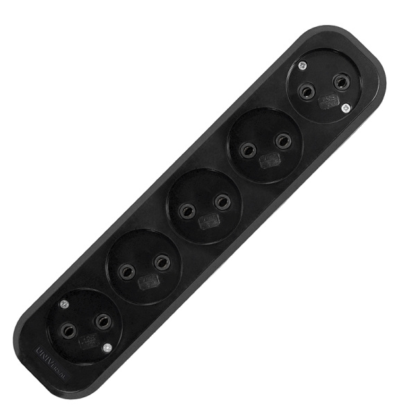 Колодка UNIVersal (2237) 5 мест черная