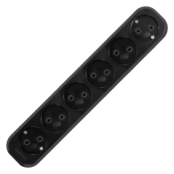 Колодка UNIVersal (2239) 6 мест черная