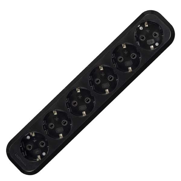 Колодка UNIVersal (2240) 6 мест З/К черная