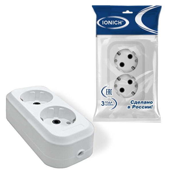 Колодка IONICH (1520) 2 места З/К белая