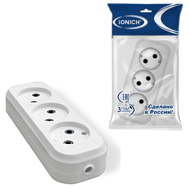 Колодка IONICH (1518) 3 места белая