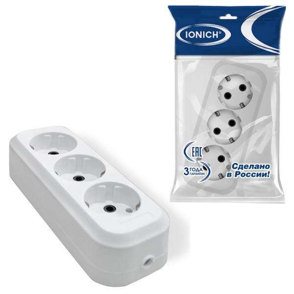 Колодка IONICH (1521) 3 места З/К белая