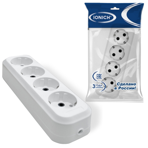 Колодка IONICH (1522) 4 места З/К белая