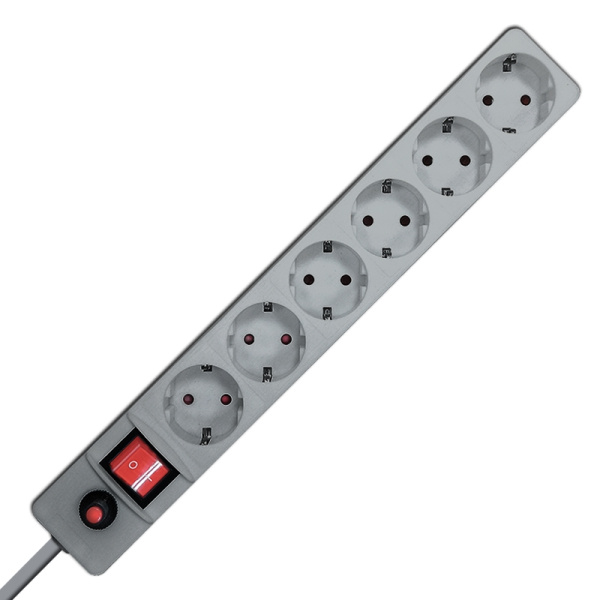 Сетевой фильтр UNIVersal (967U-5003) 6 мест 3м З/К выкл. серый ПВС 3*0,75