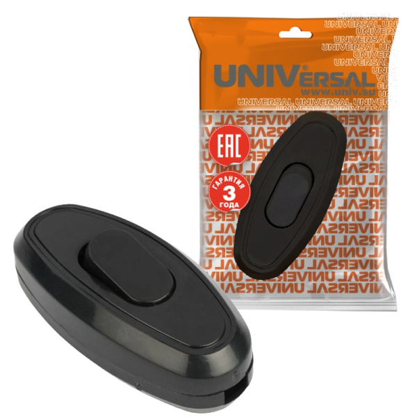 Выключатель для бра UNIVersal (А0106) черный 6А