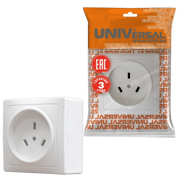 Розетка для электроплит UNIVersal (5314) 32А/16А 250В белая (еврослот)